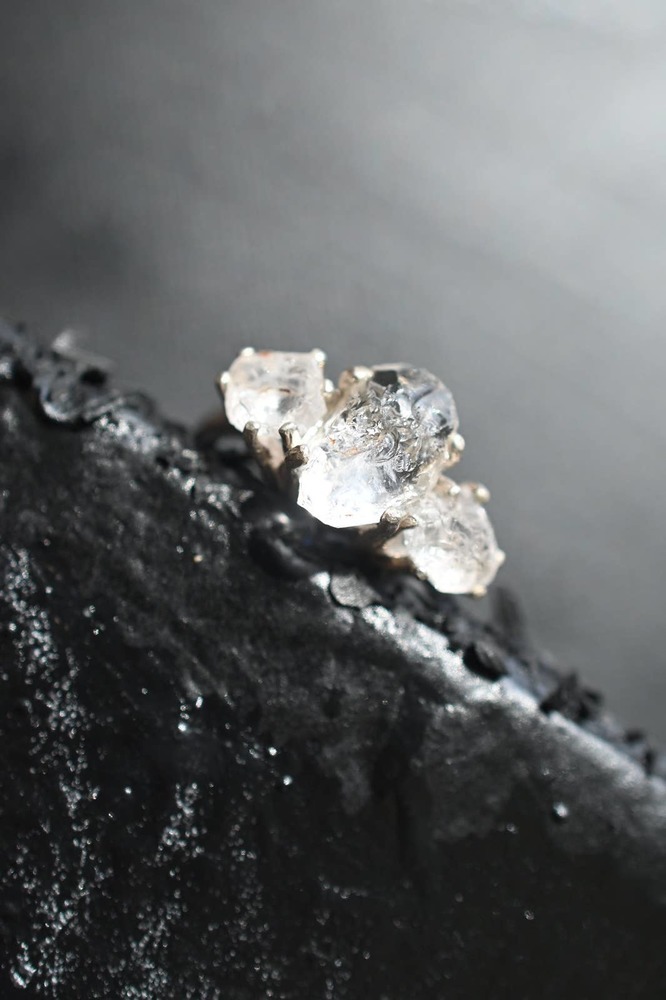 Raw diamond ring, engagement ring size 3 4 5 6 7 8 9 10 11 12 13